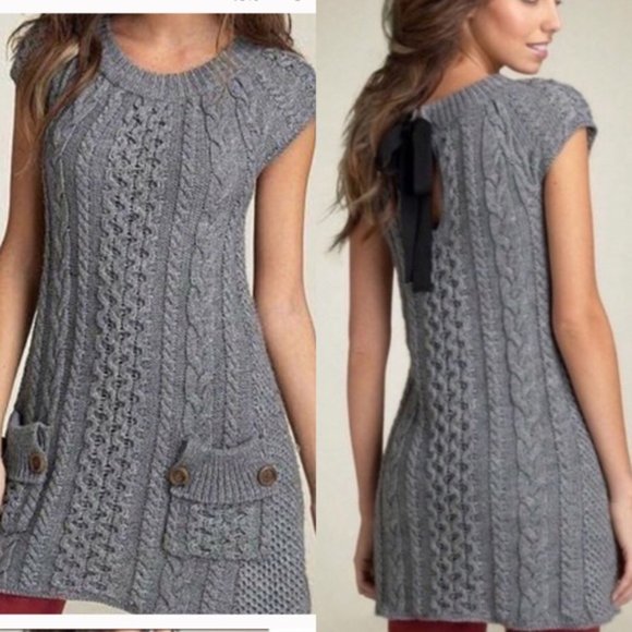 free people cable knit sweater dress